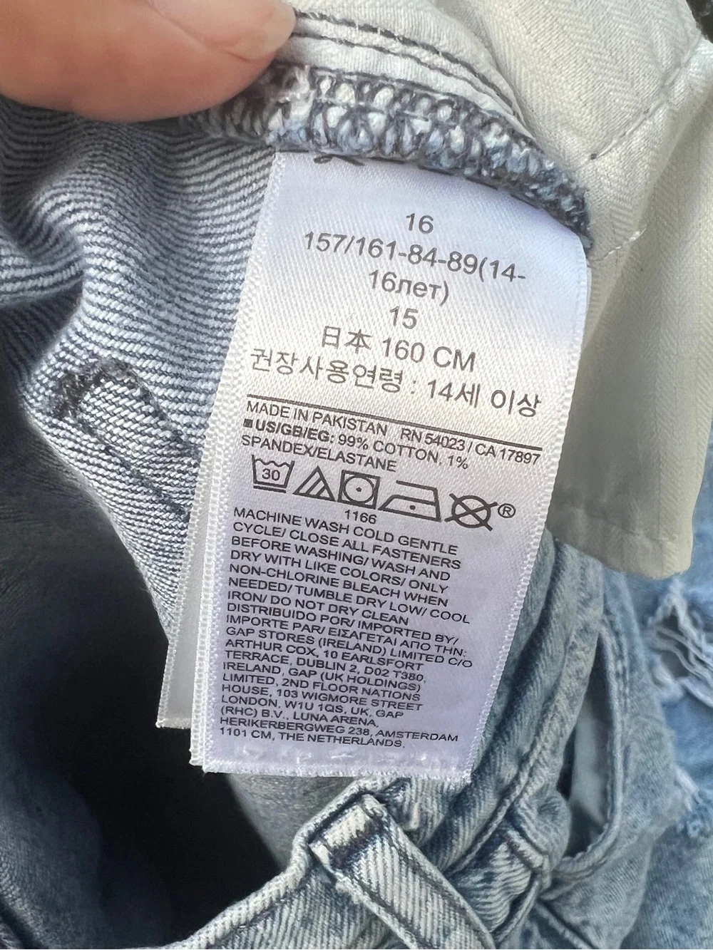 GAP Girls Mom Jeans Size 16 High Rise Light Wash Blue Denim Pockets 23